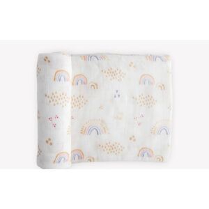 NEW Little Unicorn Deluxe Muslin Swaddle Blanket - Rainbows & Raindrops